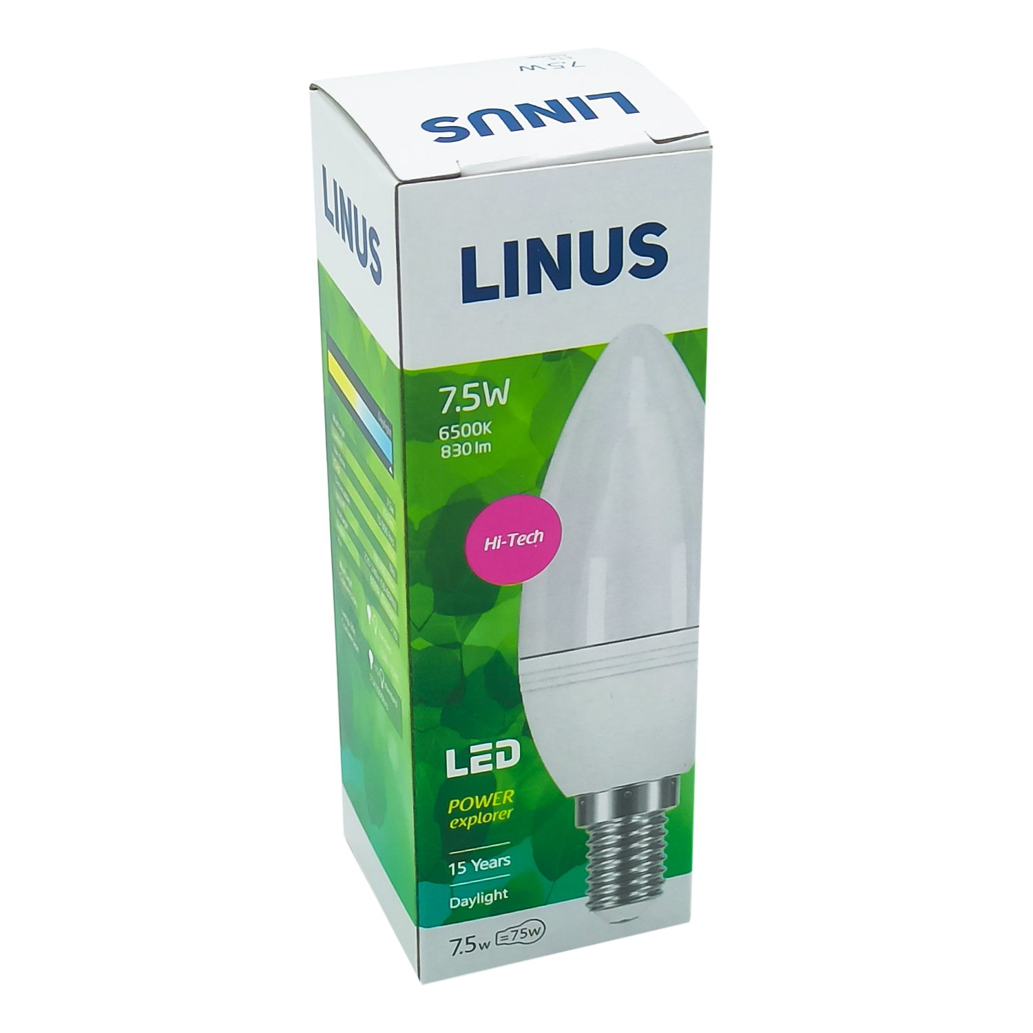 ნათურა ჭაღი LINUS Lin59-4393 LED 7.5W E14 6500K — ნათურა და ვაზნა